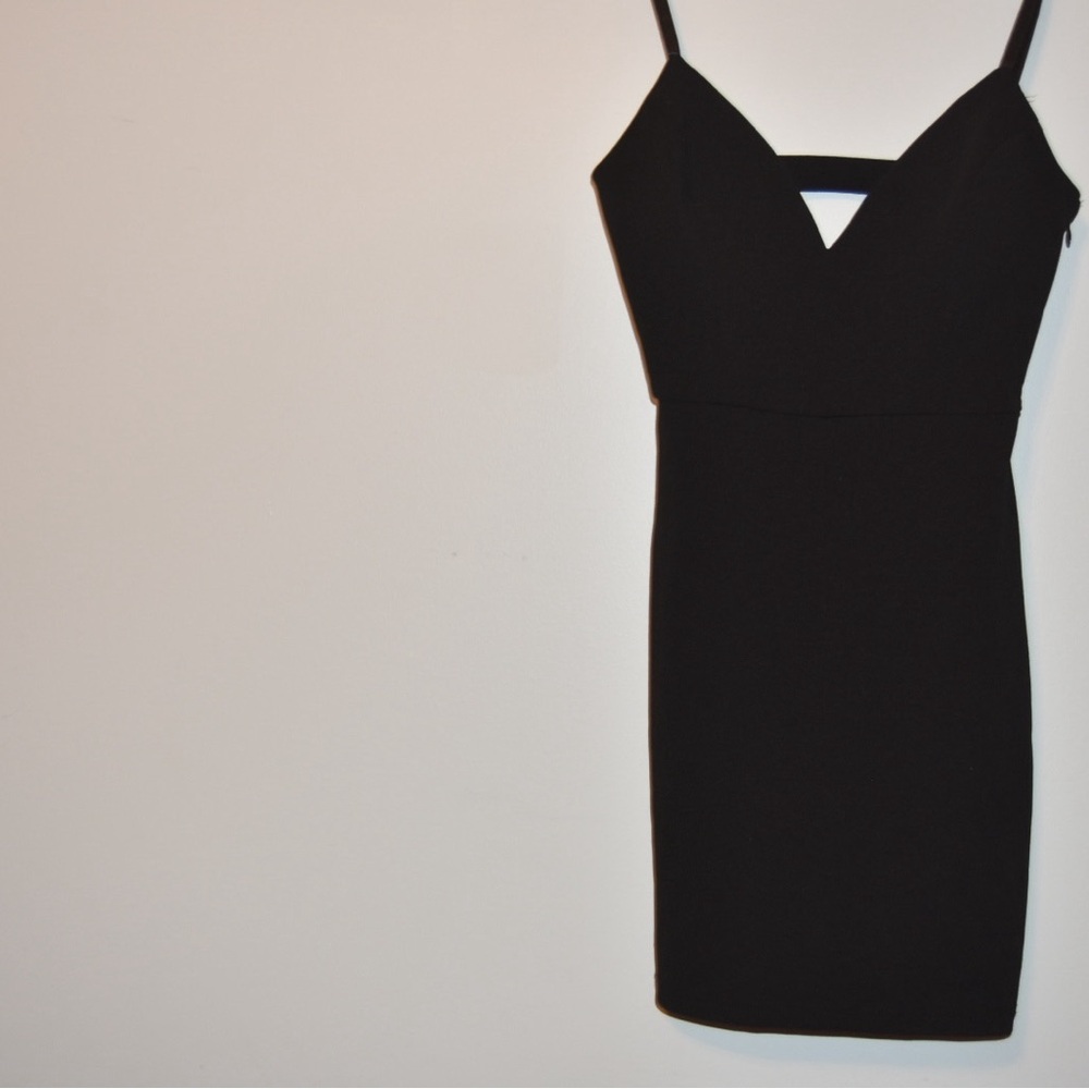 Acacia Swimwear Black Spaghetti Strap Mini Dress
